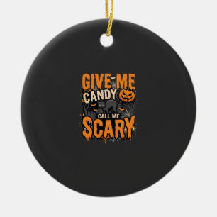 Halloween Gib Mir Süßigkeiten Gruselige Katze Keramik Ornament