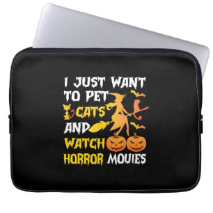 Halloween Gift   I Just Want To Pet Cats Birthday Laptopschutzhülle
