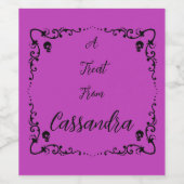 Halloween Gift Lila Personalisiert Weinetikett (Einzelnes Label)