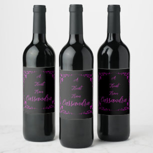 Halloween Gift Lila Personalisiert Weinetikett