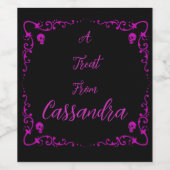 Halloween Gift Lila Personalisiert Weinetikett (Einzelnes Label)