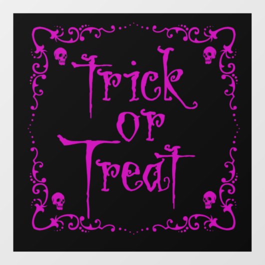 Halloween Gift Lila Trick oder Trete Fensteraufkleber (Blatt)