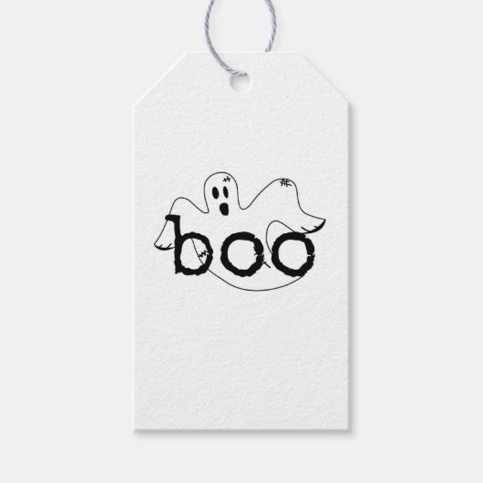 Halloween Gift Tag, Ghost, Boo Geschenkanhänger (Vorderseite)