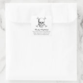 Halloween Gift Toter Nachtschatten Schädel und Kno Quadratischer Aufkleber (Tasche)