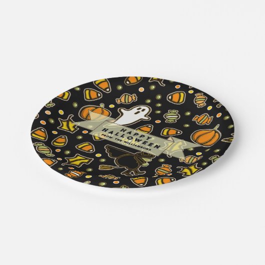 Halloween Gift Treats Pappteller (Schrägansicht)