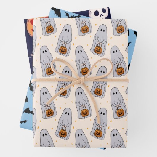 Halloween Gift Wrap (Set von 3) Geschenkpapier Set (Beispiel)