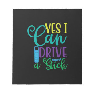 Halloween Gift Yes I Can Drive A Stick Notizblock