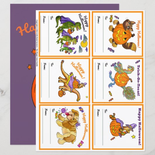 Halloween Gifting Party Class Cards Set 1 (Vorne/Hinten)