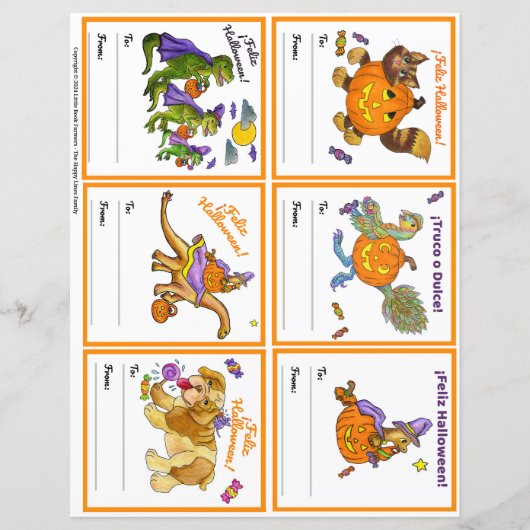 Halloween Gifting Party Class Cards Set 1 SPANISCH (Vorderseite)