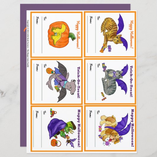 Halloween Gifting Party Class Cards Set 2 (Vorne/Hinten)