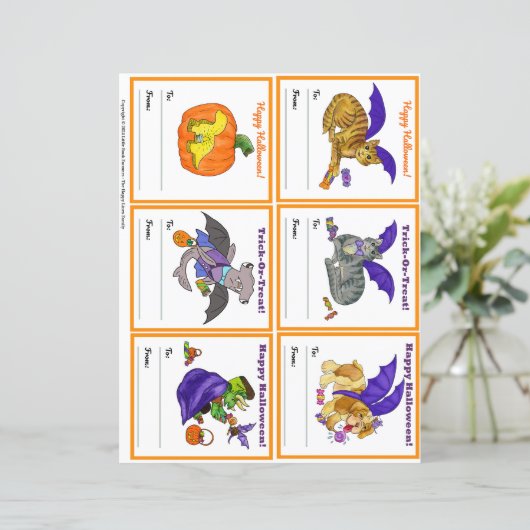 Halloween Gifting Party Class Cards Set 2 (Stehend Vorderseite)