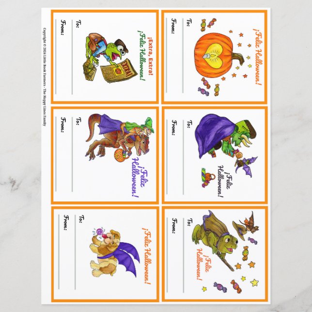 Halloween Gifting Party Class Cards Set 3 SPANISCH (Vorderseite)