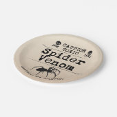 Halloween Giftspinnen Giftschädel und Knochen Pappteller (Schrägansicht)