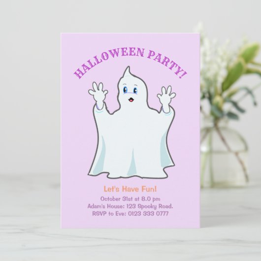 Halloween Ginger Einladung (Stehend Vorderseite)