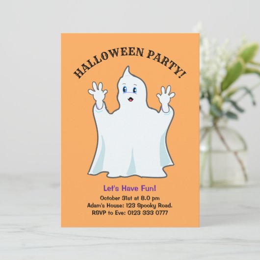 Halloween Ginger Einladung (Stehend Vorderseite)