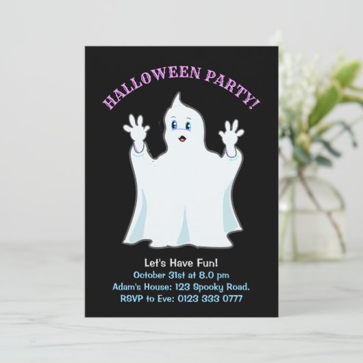 Halloween Ginger Einladung (Stehend Vorderseite)