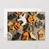 Halloween Gingerbrot Cookies Postkarte (Vorne/Hinten)