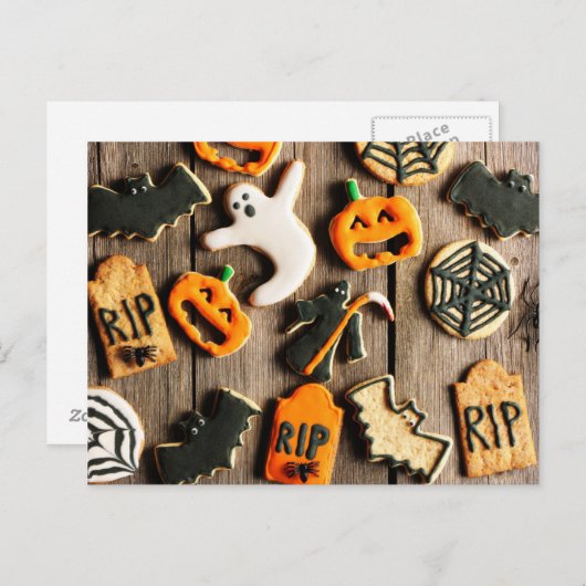 Halloween Gingerbrot Cookies Postkarte (Vorne/Hinten)