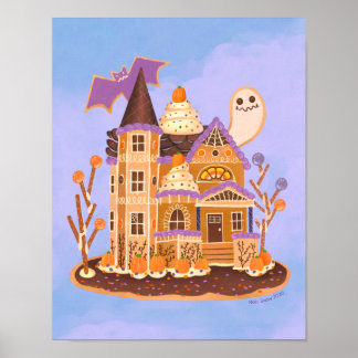 Halloween Gingerbrot Spuk Hauskunst Poster
