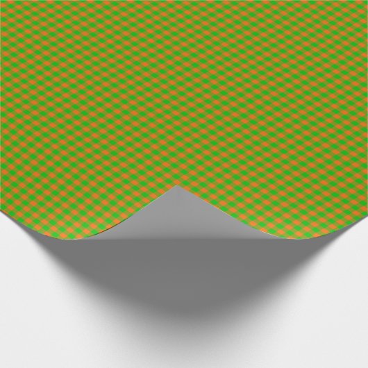 Halloween Gingham 04,Orange-Green-Gift Wrap Paper Geschenkpapier (Ecke)
