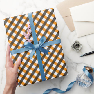 Halloween Gingham 10 Geschenkpapier