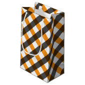 Halloween Gingham 10 Kleine Geschenktüte (Rückseite Schrägansicht)