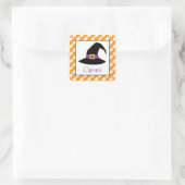 Halloween Gingham Hexenhut Personalisiert Stickers (Tasche)
