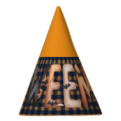 Halloween Gingham Lettering Partyhütchen (Rechts)