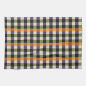 Halloween-Gingham-Muster, lila und schwarz Geschirrtuch (Horizontal)