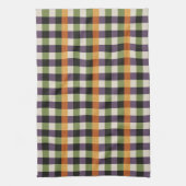 Halloween-Gingham-Muster, lila und schwarz Geschirrtuch (Vertikal)