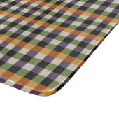 Halloween-Gingham-Muster, lila und schwarz Schneidebrett (Ecke)