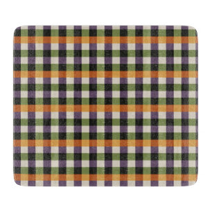 Halloween-Gingham-Muster, lila und schwarz Schneidebrett