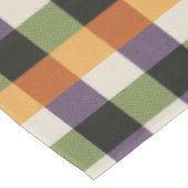Halloween-Gingham-Muster, lila und schwarz Tischdecke (Schrägansicht)