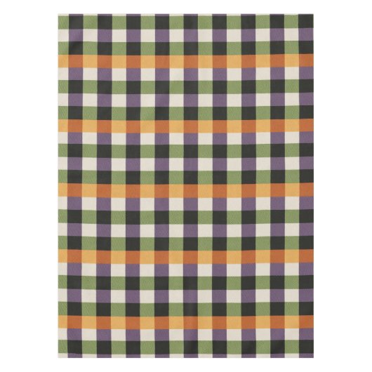 Halloween-Gingham-Muster, lila und schwarz Tischdecke (Vorderseite)