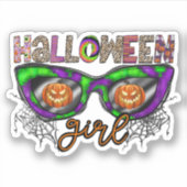 Halloween Girl Aufkleber (Vorderseite)