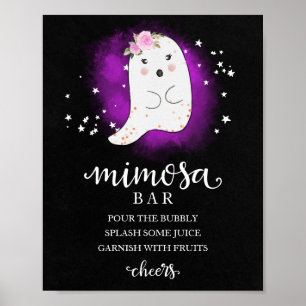 Halloween Girl Babydusche Mimosa Bar Sign Poster
