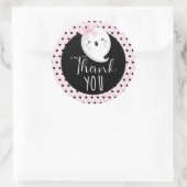 Halloween Girl Birthday Pink Black Danke Runder Aufkleber (Tasche)