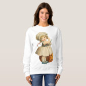 Halloween Girl Carving Apple Sweatshirt (Vorne ganz)