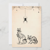 Halloween Girl & Cats Skelett Geburtstag Einladung (Rückseite)