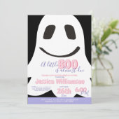 Halloween Girl Duwer Niedlich Ghost Einladung (Stehend Vorderseite)