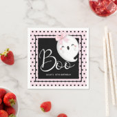 Halloween Girl Geburtstag Personalisiert Pink Blac Serviette (Beispiel)