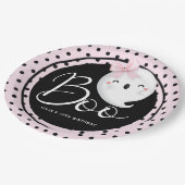 Halloween Girl Geburtstag Pink Black Personalisier Pappteller (Schrägansicht)