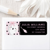 Halloween Girl Geburtstag Pink Black Polka Dot Gho (Insitu)