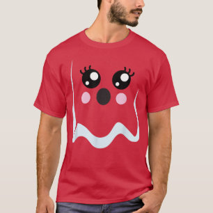 Halloween Girl Ghost Eyelashes Ghoul Face Funny 18 T-Shirt