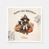 Halloween Girl Little Wittle Paper Napkins Serviette (Vorderseite)