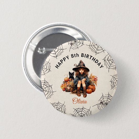 Halloween Girl Little Witze Button (Vorne & Hinten)