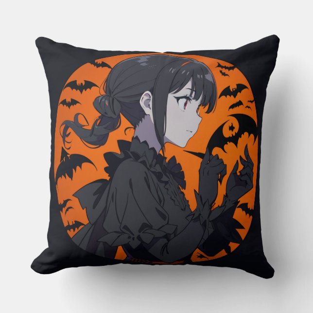 halloween girl Throw Pillow Kissen (Vorderseite)