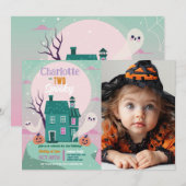 Halloween Girls 2. Ghosts House Party Spuk Einladung (Vorne/Hinten)