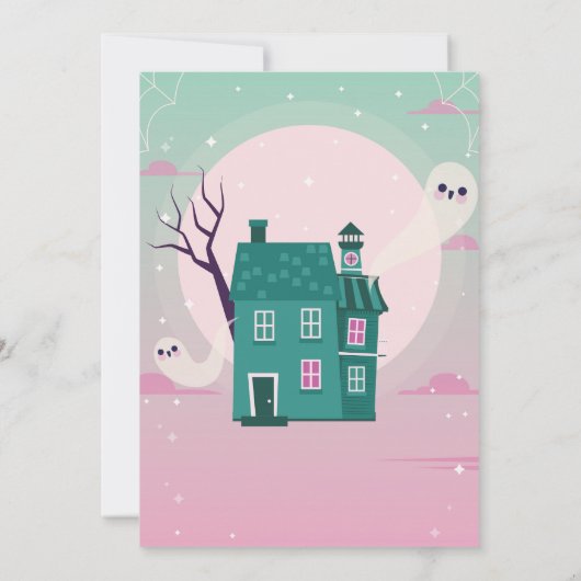 Halloween Girls 2. Two Ghosts House Party Spuk Einladung (Rückseite)