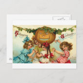 Halloween Girls Feiertagspostkarte (Vorne/Hinten)